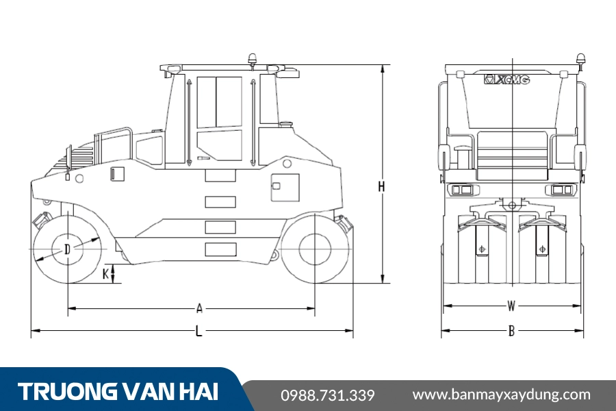 Xe lu bánh lốp hạng nặng XCMG XP303