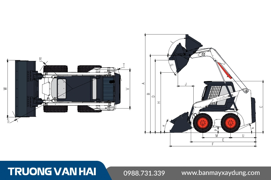 xe xúc lật trượt (Skid Steer Loader) LONKING CDM312